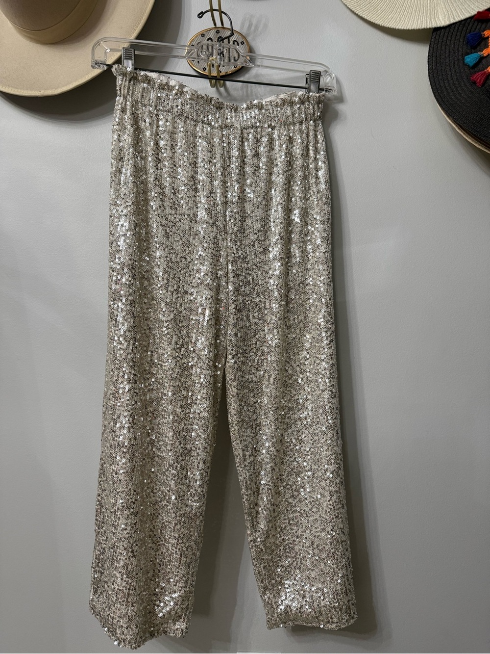 Cat & Jack Champagne Sequin Wide-Leg Pants